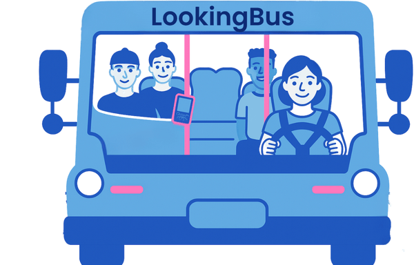 Transit operator using LookingBus to enhance rider safety and reduce pass-bys